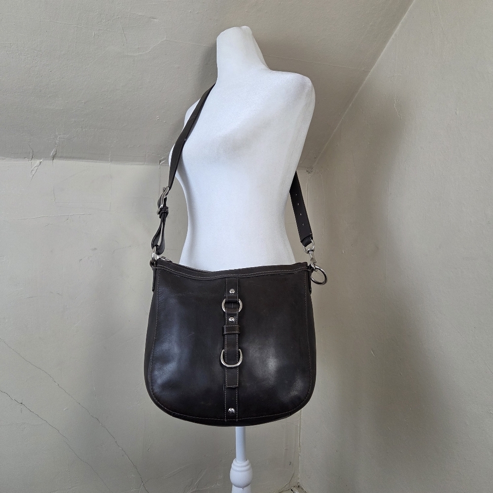 Coach Dark Leather Shoulder Bag